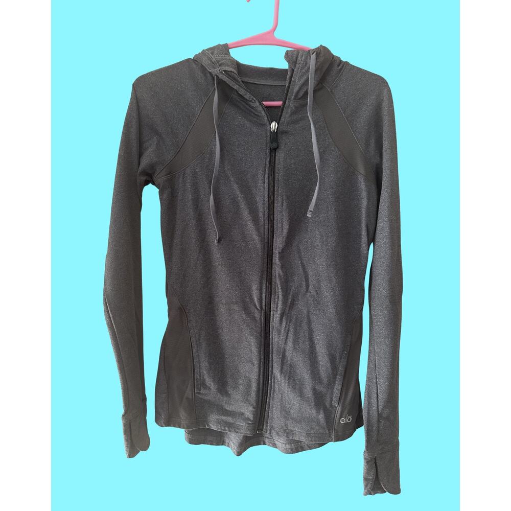 Alo Full Zip Grey Hoodie - size S